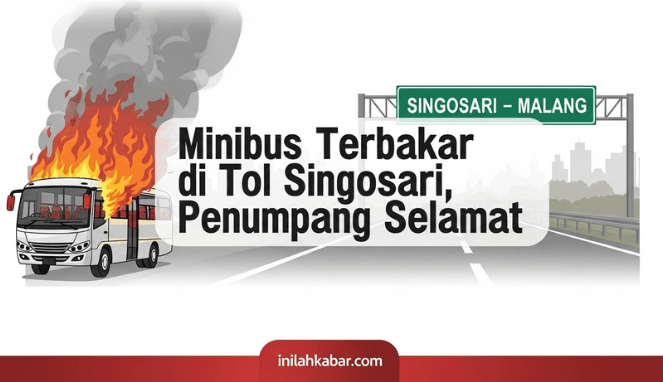 Minibus Terbakar di Tol Singosari, Penumpang Selamat