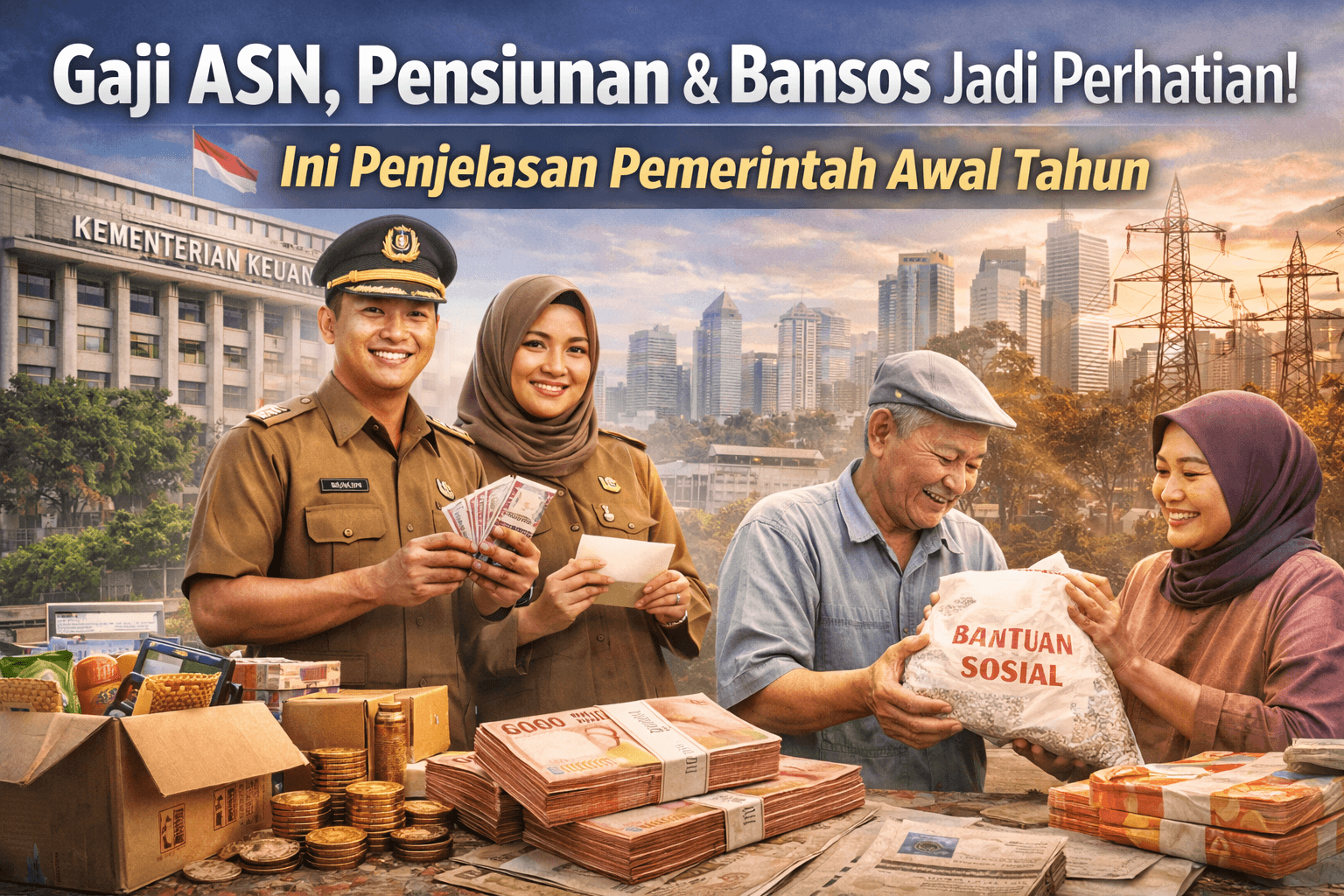 Gaji ASN, Pensiunan & Bansos Jadi Perhatian! Ini Penjelasan Pemerintah Awal Tahun